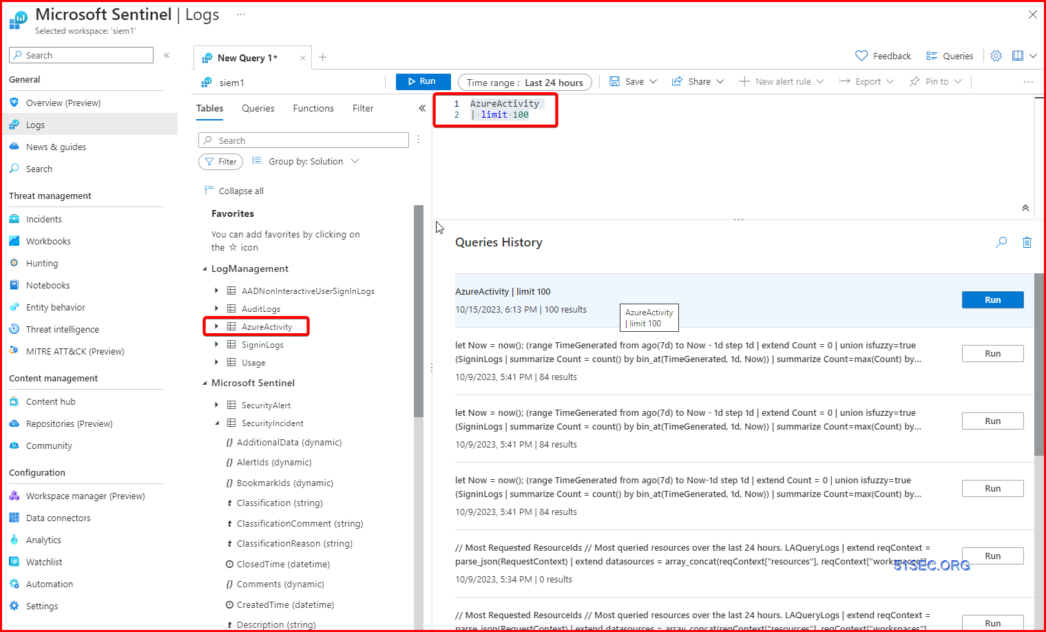 Azure Sentinel Log Query Scripts Collection (Kusto Query Language)